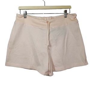 NWT VTG 90s LA Movers Shorts Sweatshorts Womens L Pink Black Stripe Lounge Gym
